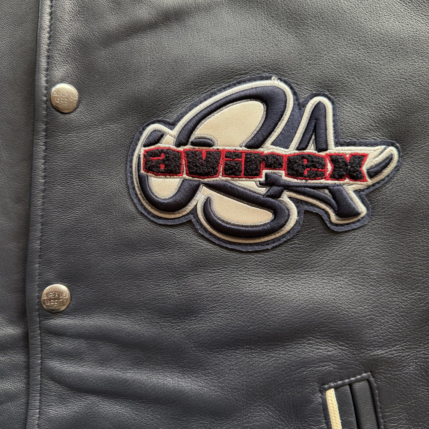 Avirex New York Leather Varsity Jacket - M