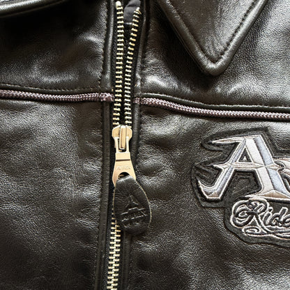 Avirex 'Rides & Rims' Leather Varsity Jacket - L