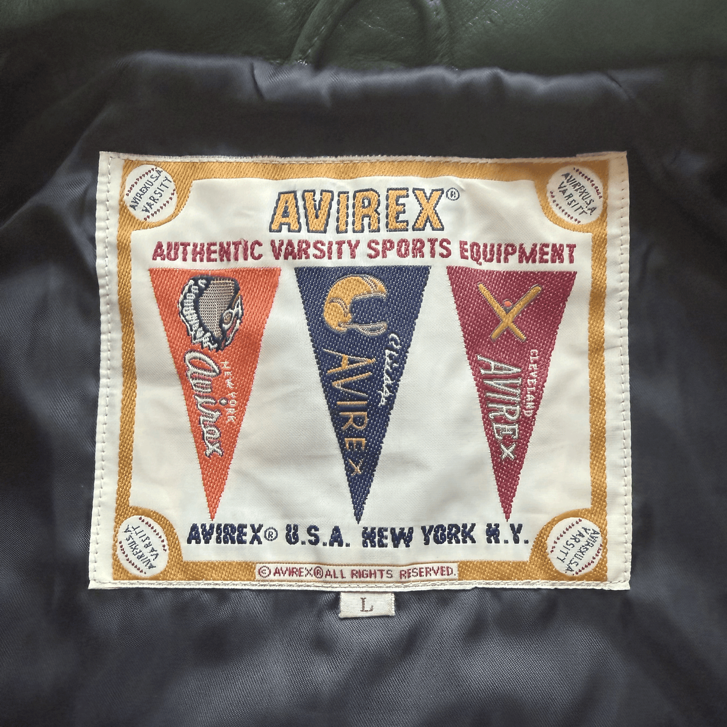 Avirex USA Signature Leather Varsity Jacket - L