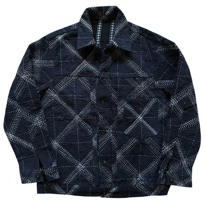 Boro Sashiko Distressed Denim Trucker Jacket - XL