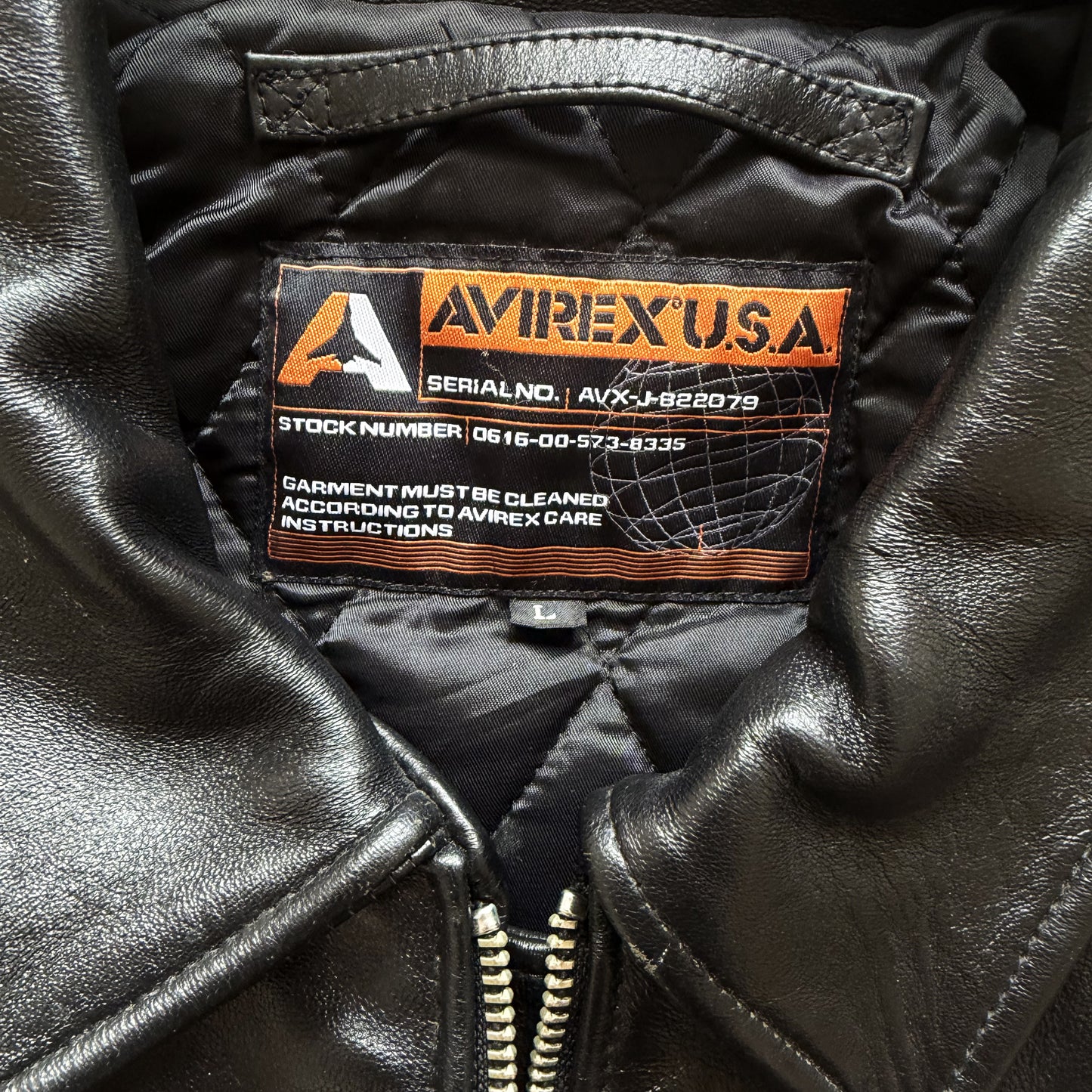 Avirex 'Rides & Rims' Leather Varsity Jacket - L