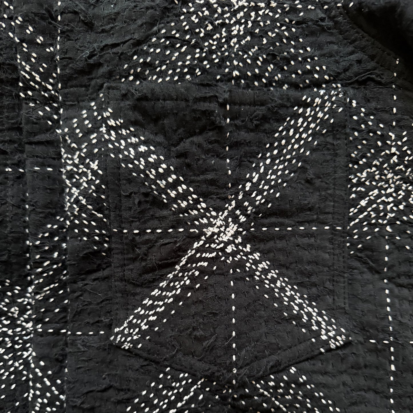 Boro Sashiko Distressed Denim Trucker Jacket - XL