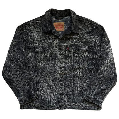 Boro Sashiko Distressed Denim Trucker Jacket - XXL