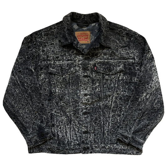 Boro Sashiko Distressed Denim Trucker Jacket - XXL