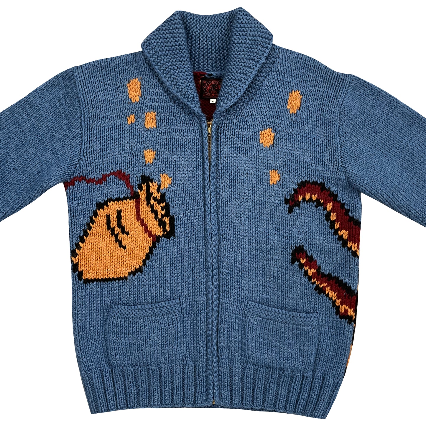 Evisu Octopus Cowichan Knitted Cardigan - M