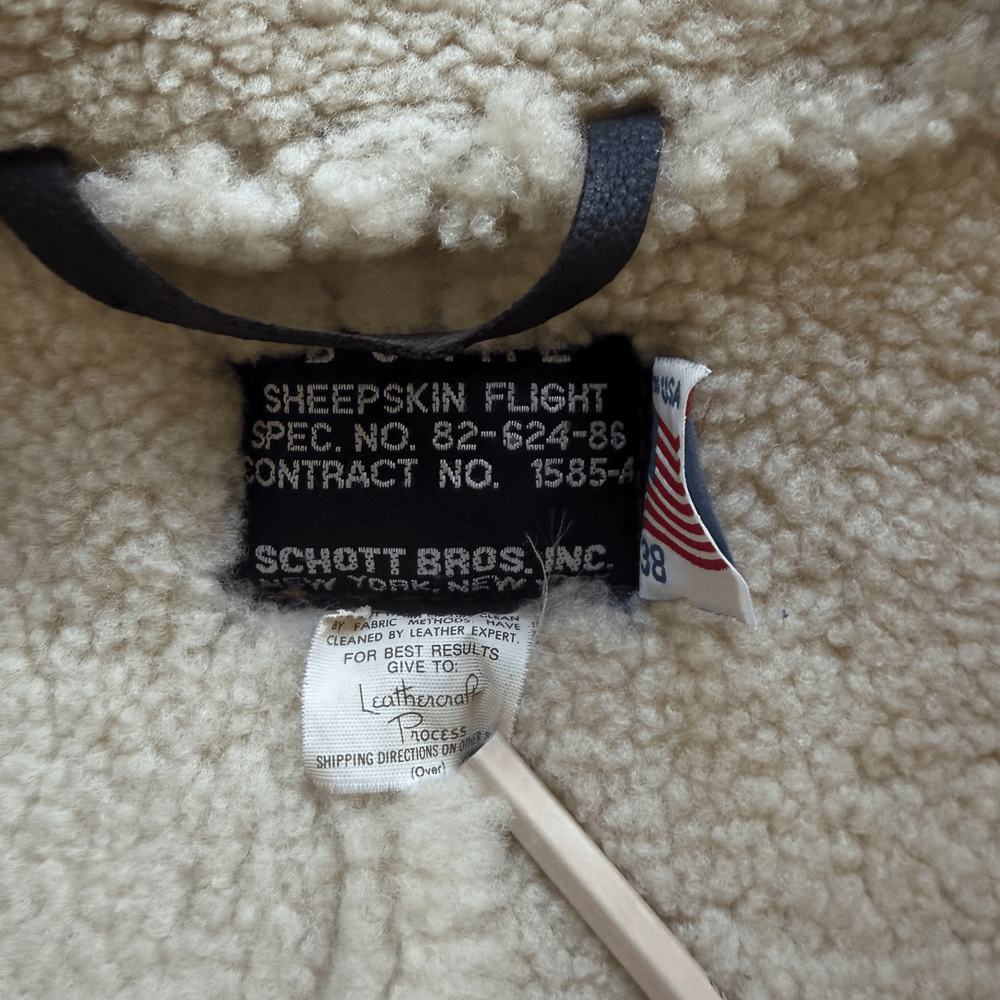Schott B-6 Sheepskin Aviator Flight Jacket - M