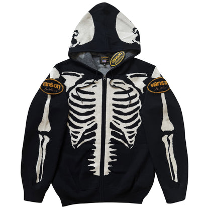 Vanson Leathers 14G Knitted Skeleton Hoodie - M