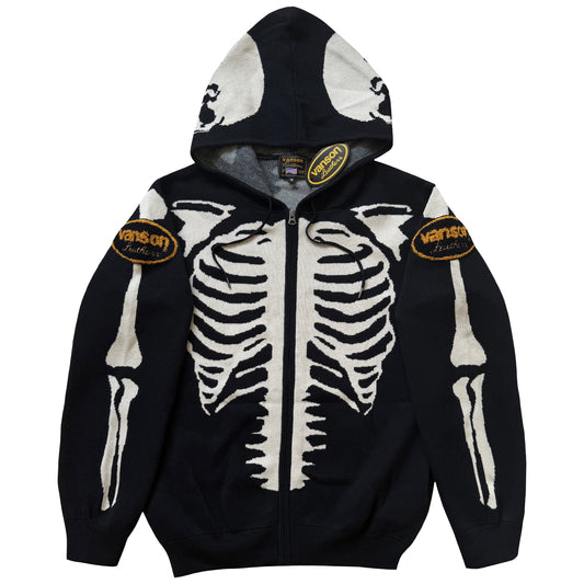 Vanson Leathers 14G Knitted Skeleton Hoodie - M