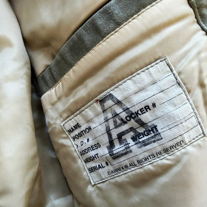 Avirex 'Red Axes' Leather Varsity Jacket - S