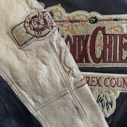 Avirex 'Sioux Chiefs' Leather Varsity Jacket - M