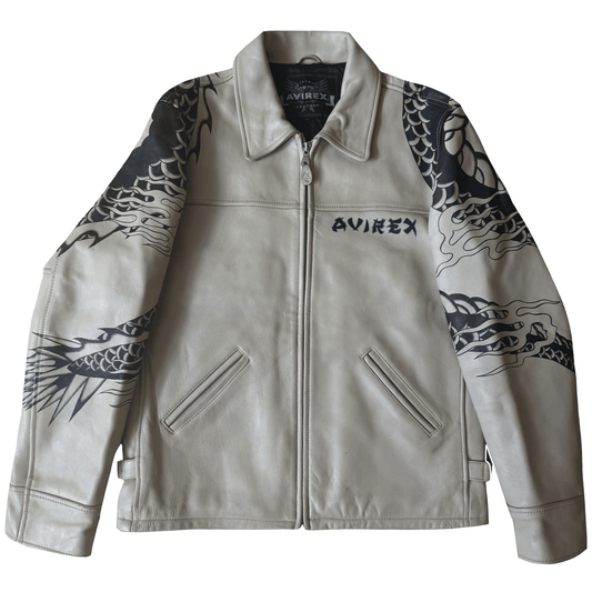 Avirex Irezumi Tattoo ‘Dragon vs Snake' Leather Jacket - XL / XXL