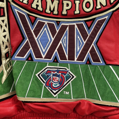 Jeff Hamilton NFL 49ers XXIX Super Bowl Champions 1995 Leather Jacket - L