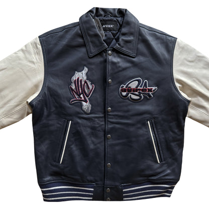 Avirex New York Leather Varsity Jacket - M
