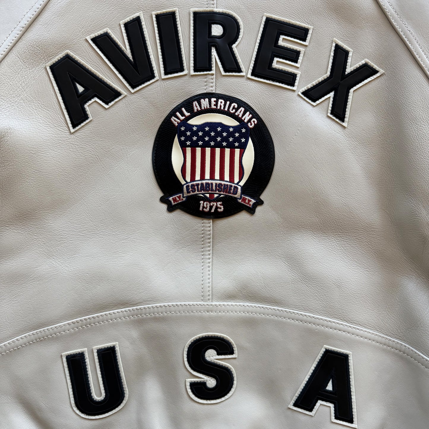 Avirex USA 'Icon' Leather Varsity Jacket - XL