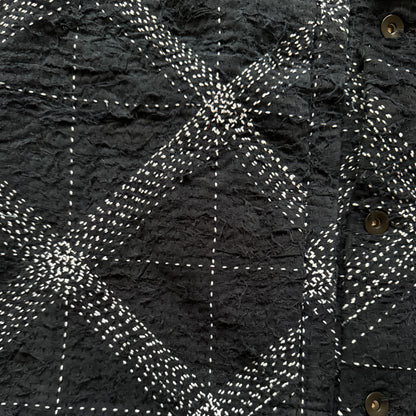 Boro Sashiko Distressed Denim Trucker Jacket - XL