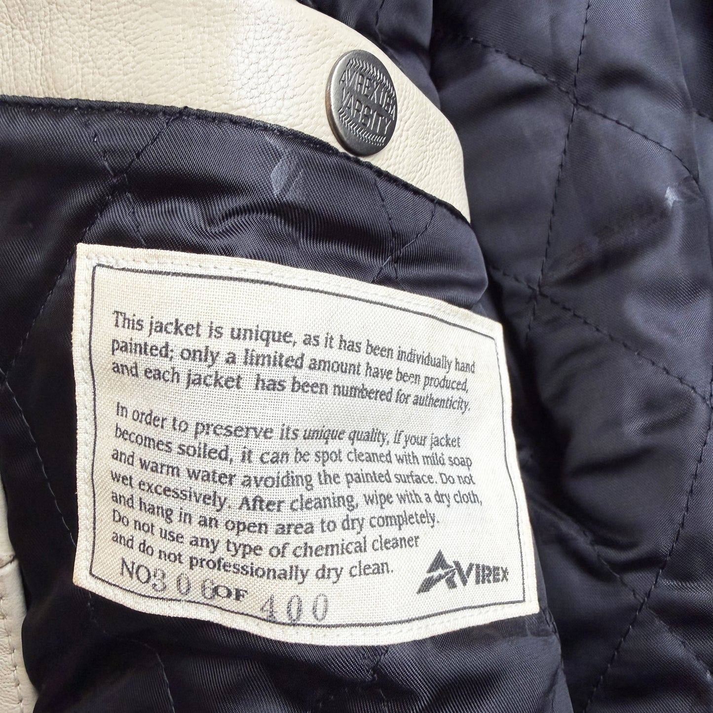 Avirex Hand Painted Snake & Dragon Leather Jacket - XL