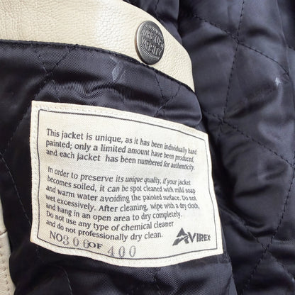 Avirex Hand Painted Snake & Dragon Leather Jacket - XL