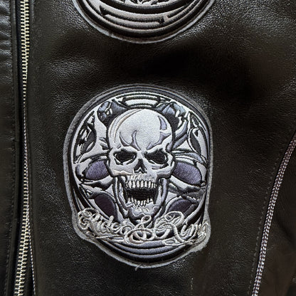 Avirex 'Rides & Rims' Leather Varsity Jacket - L