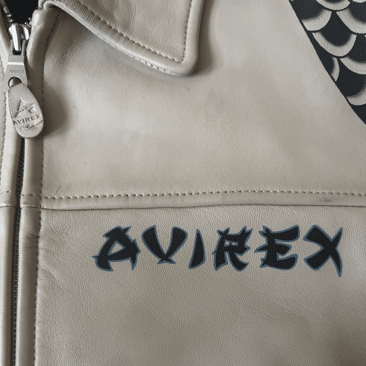 Avirex Irezumi Tattoo ‘Dragon vs Snake' Leather Jacket - XL / XXL