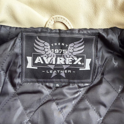 Avirex Hand Painted Snake & Dragon Leather Jacket - XL