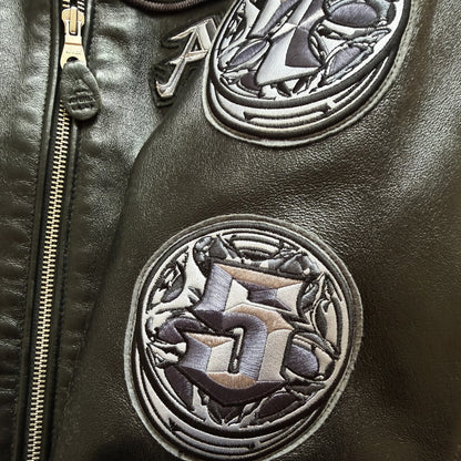 Avirex 'Rides & Rims' Leather Varsity Jacket - L