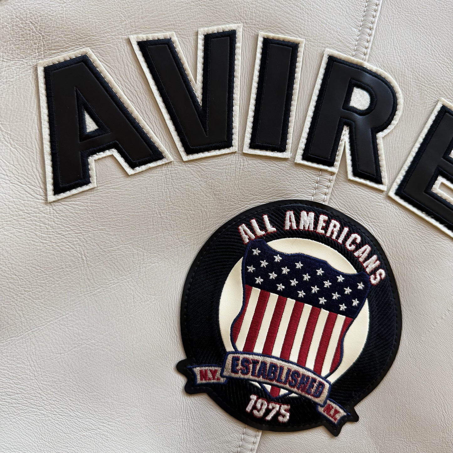 Avirex USA 'Icon' Leather Varsity Jacket - XL
