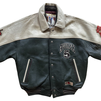 Avirex 'North West Wild Bears' Leather Varsity Jacket - S