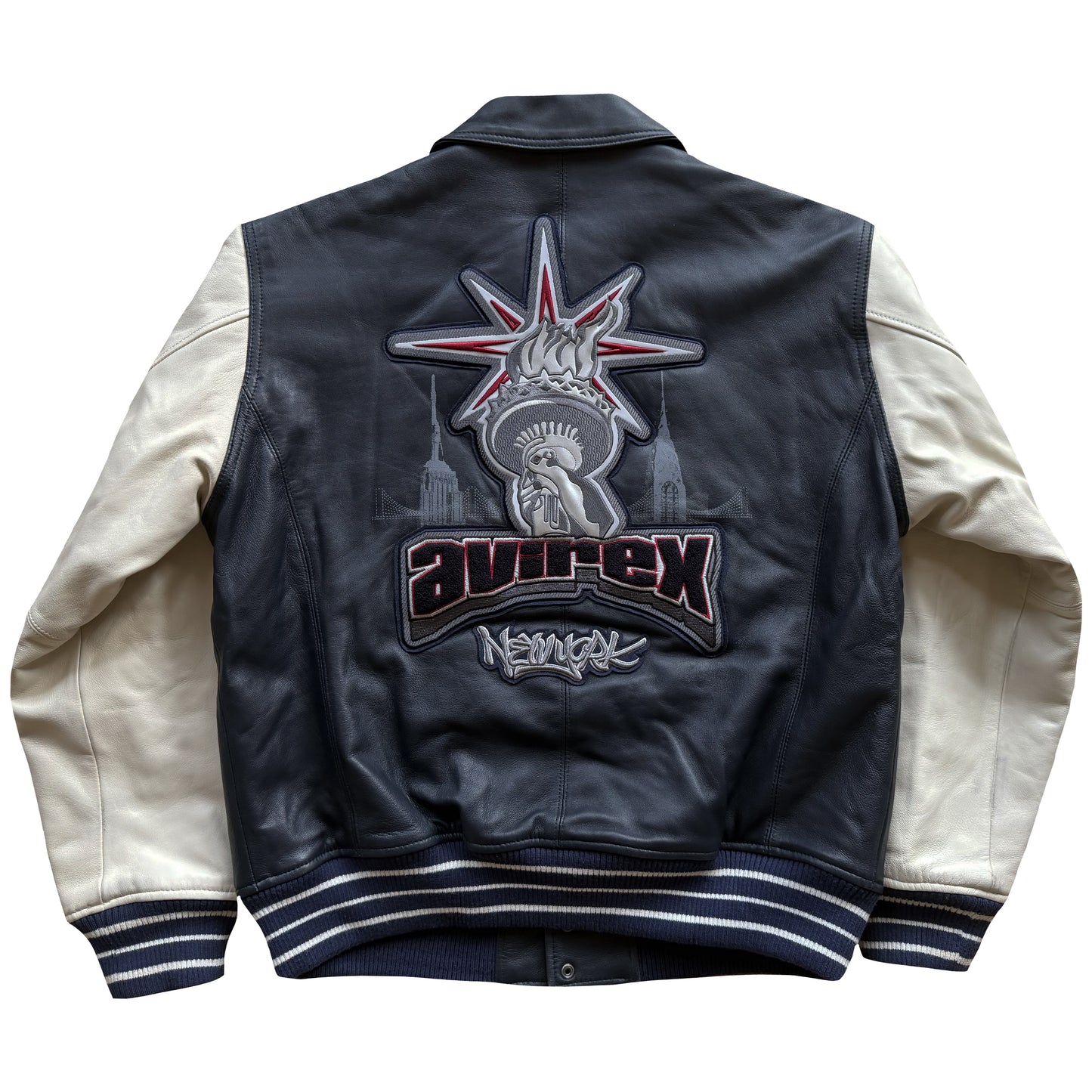 Avirex New York Leather Varsity Jacket - M