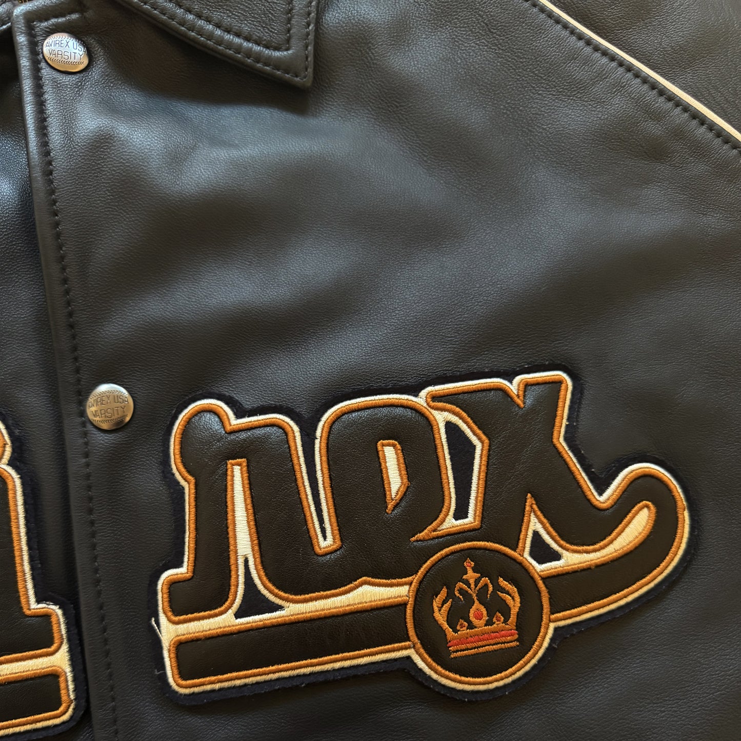 Avirex New York Leather Varsity Jacket - XL