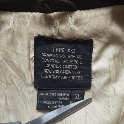 Avirex 'China Doll' 1987 A2 Leather Flight Jacket - XL