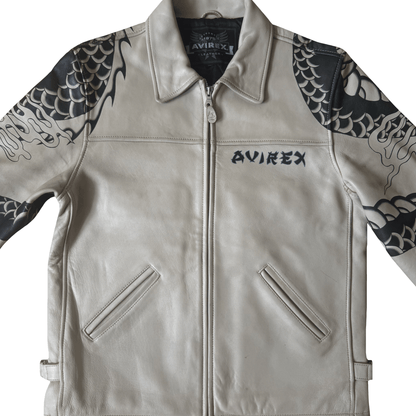 Avirex Irezumi Tattoo ‘Dragon vs Snake' Leather Jacket - XL / XXL