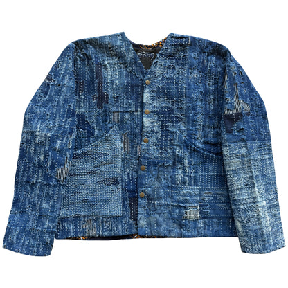 Japanese Boro Denim Work Chore Jacket - M