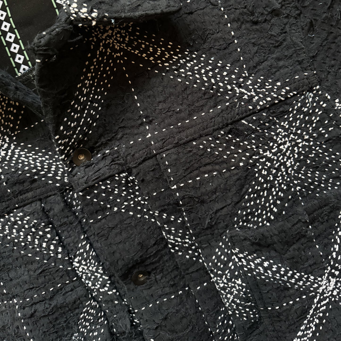 Boro Sashiko Distressed Denim Trucker Jacket - XL