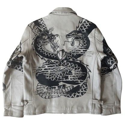 Avirex Irezumi Tattoo ‘Dragon vs Snake' Leather Jacket - XL / XXL