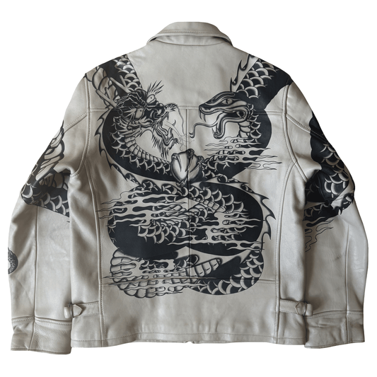 Avirex Irezumi Tattoo ‘Dragon vs Snake' Leather Jacket - XL / XXL