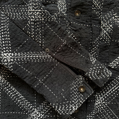 Boro Sashiko Distressed Denim Trucker Jacket - XL