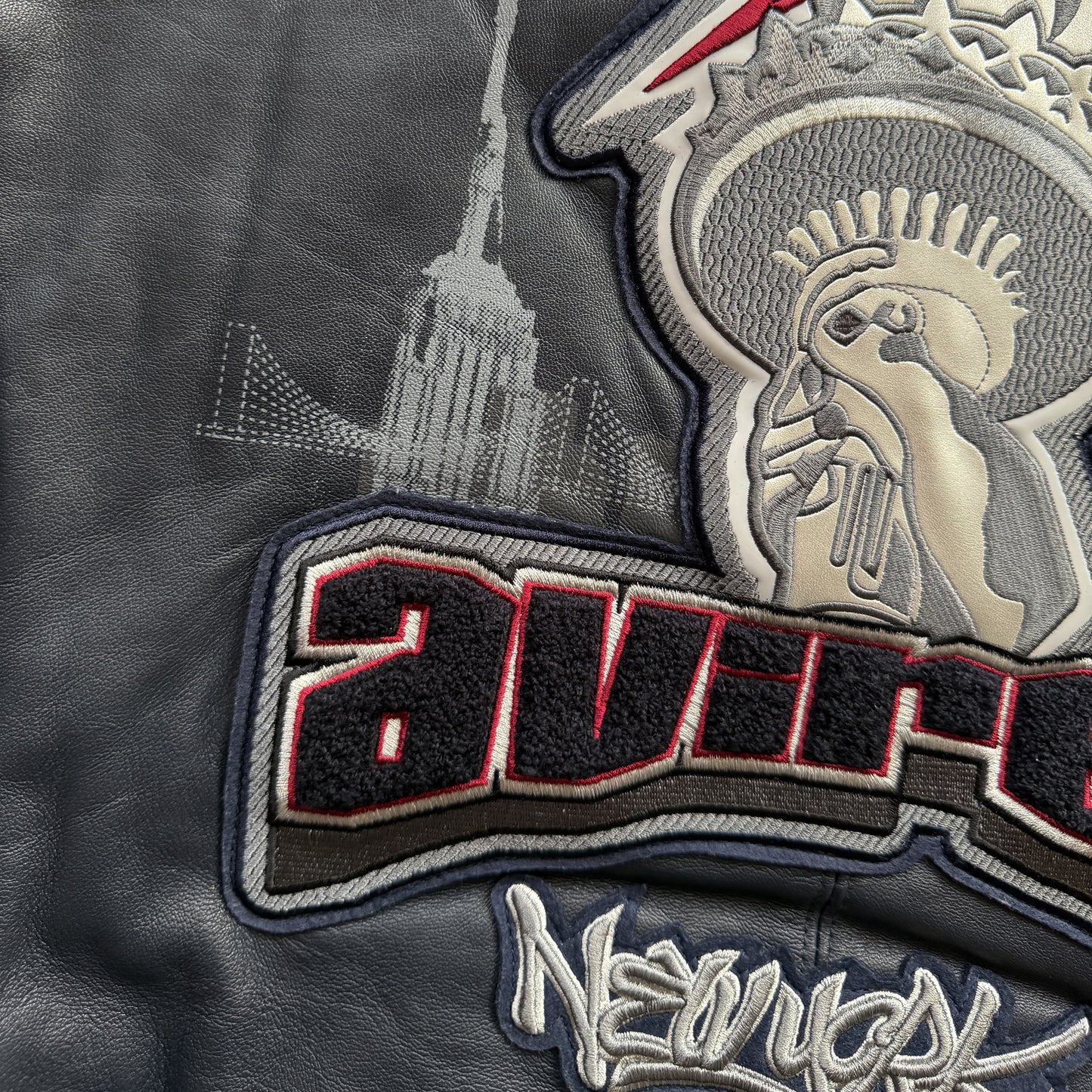 Avirex New York Leather Varsity Jacket - M