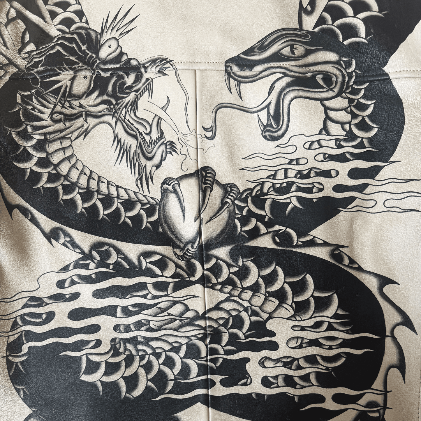 Avirex Irezumi Tattoo ‘Dragon vs Snake' Leather Jacket - XL / XXL