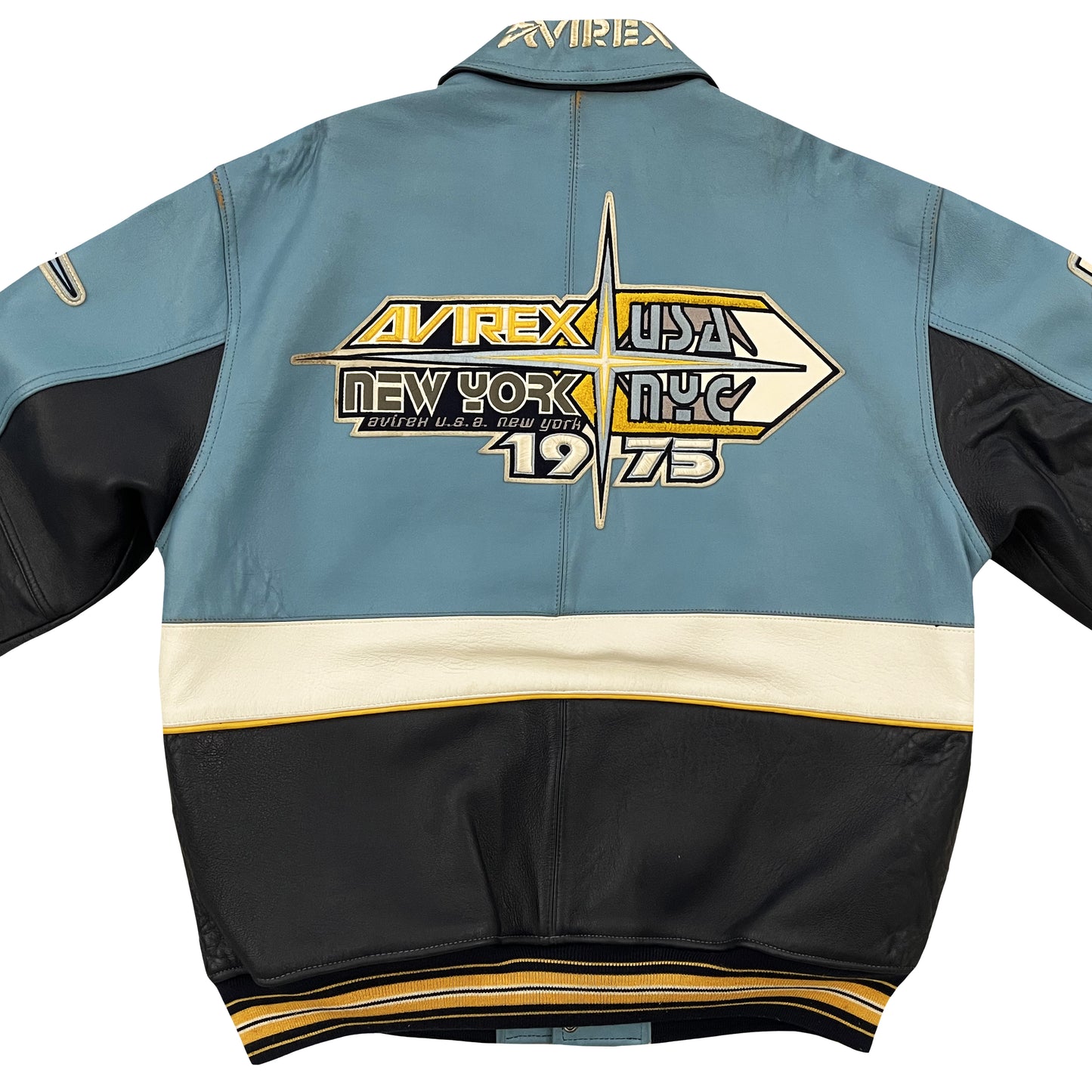 Avirex New York Leather Varsity Jacket - L