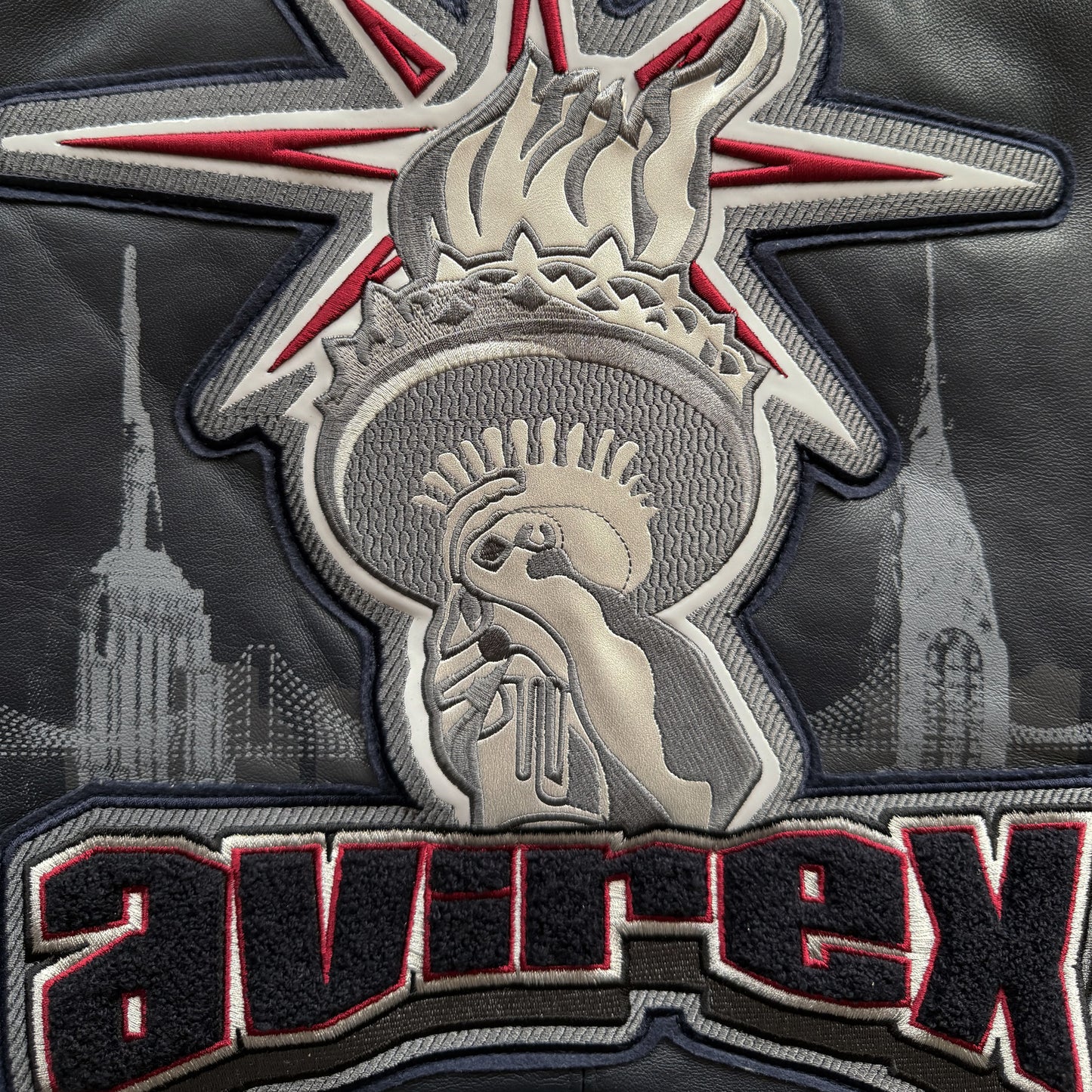 Avirex New York Leather Varsity Jacket - M