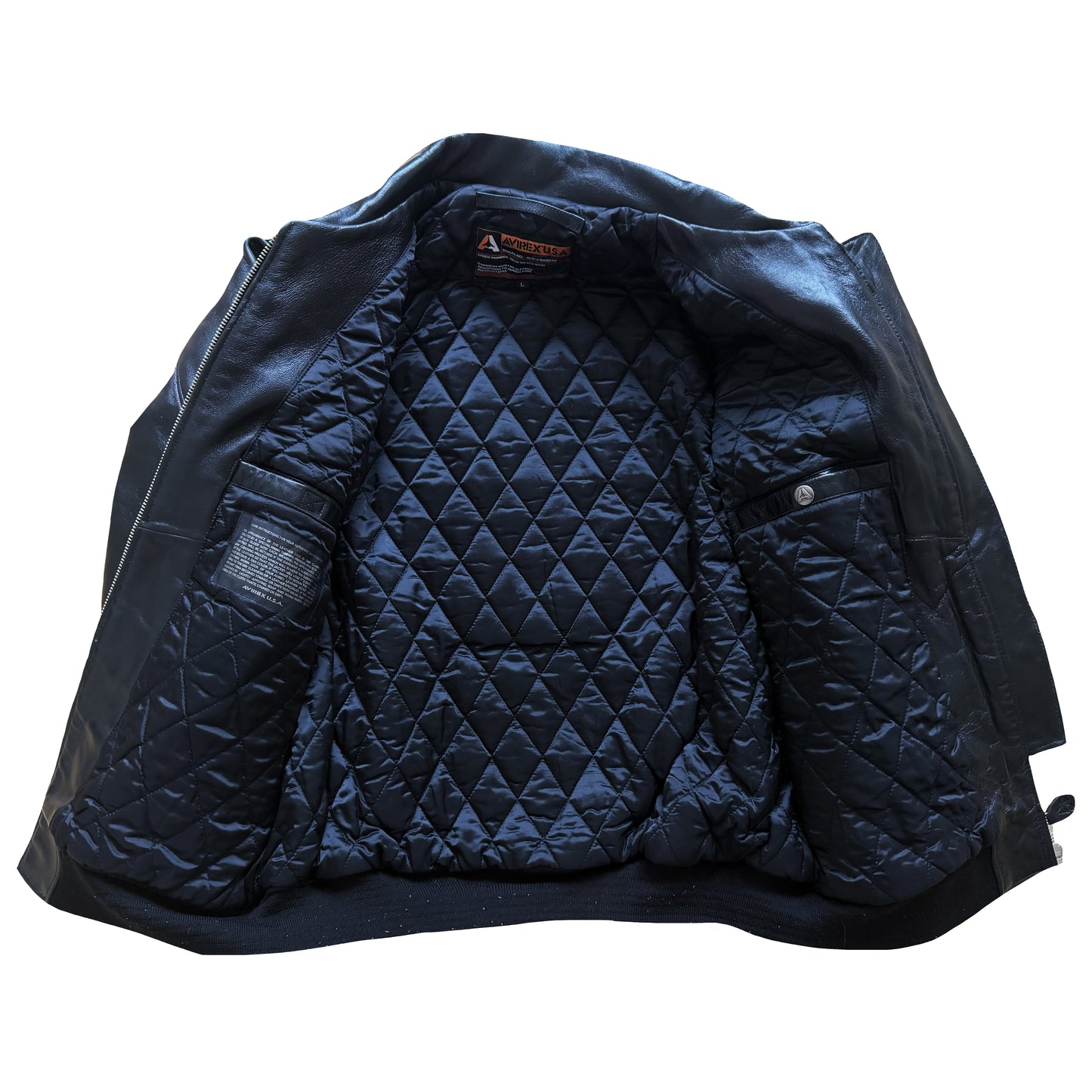 Avirex 'Rides & Rims' Leather Varsity Jacket - L