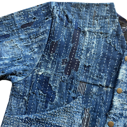 Japanese Boro Denim Work Chore Jacket - M
