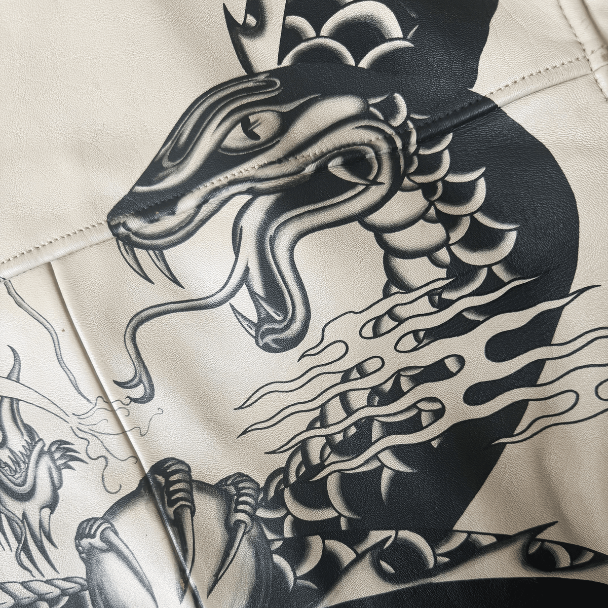 Avirex Irezumi Tattoo ‘Dragon vs Snake' Leather Jacket - XL / XXL