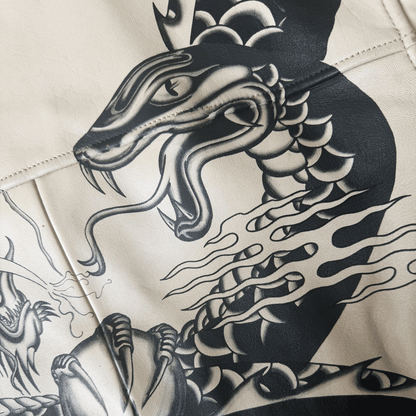 Avirex Irezumi Tattoo ‘Dragon vs Snake' Leather Jacket - XL / XXL