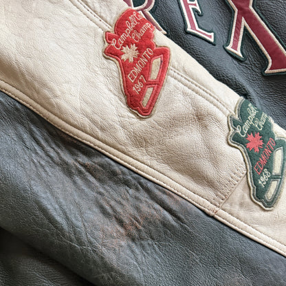 Avirex 'North West Wild Bears' Leather Varsity Jacket - S