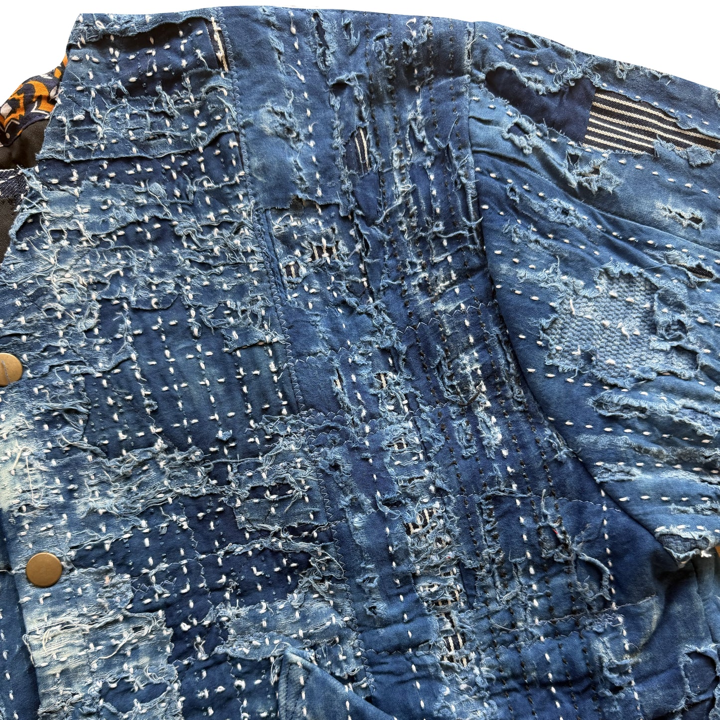 Japanese Boro Denim Work Chore Jacket - M