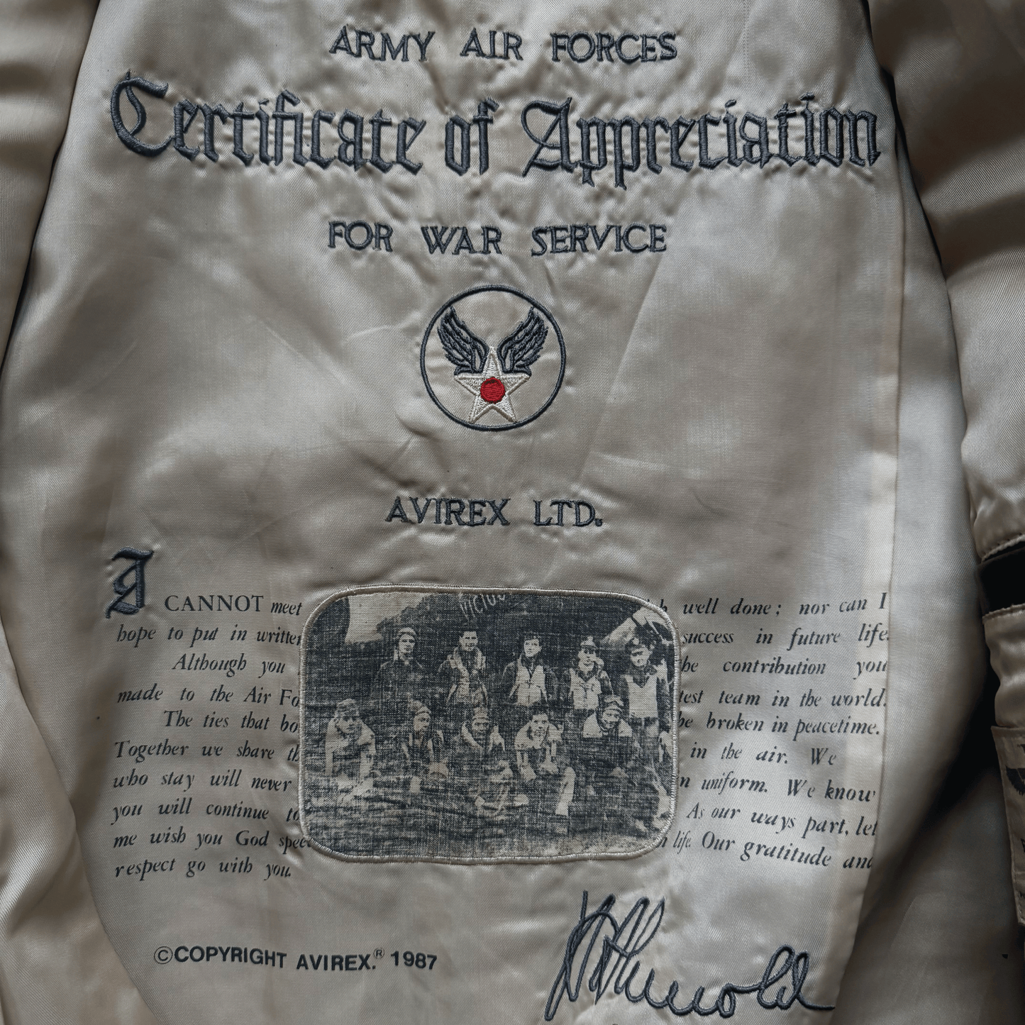 Avirex 'Wild Child' 1987 A2 Leather Flight Jacket - S / M
