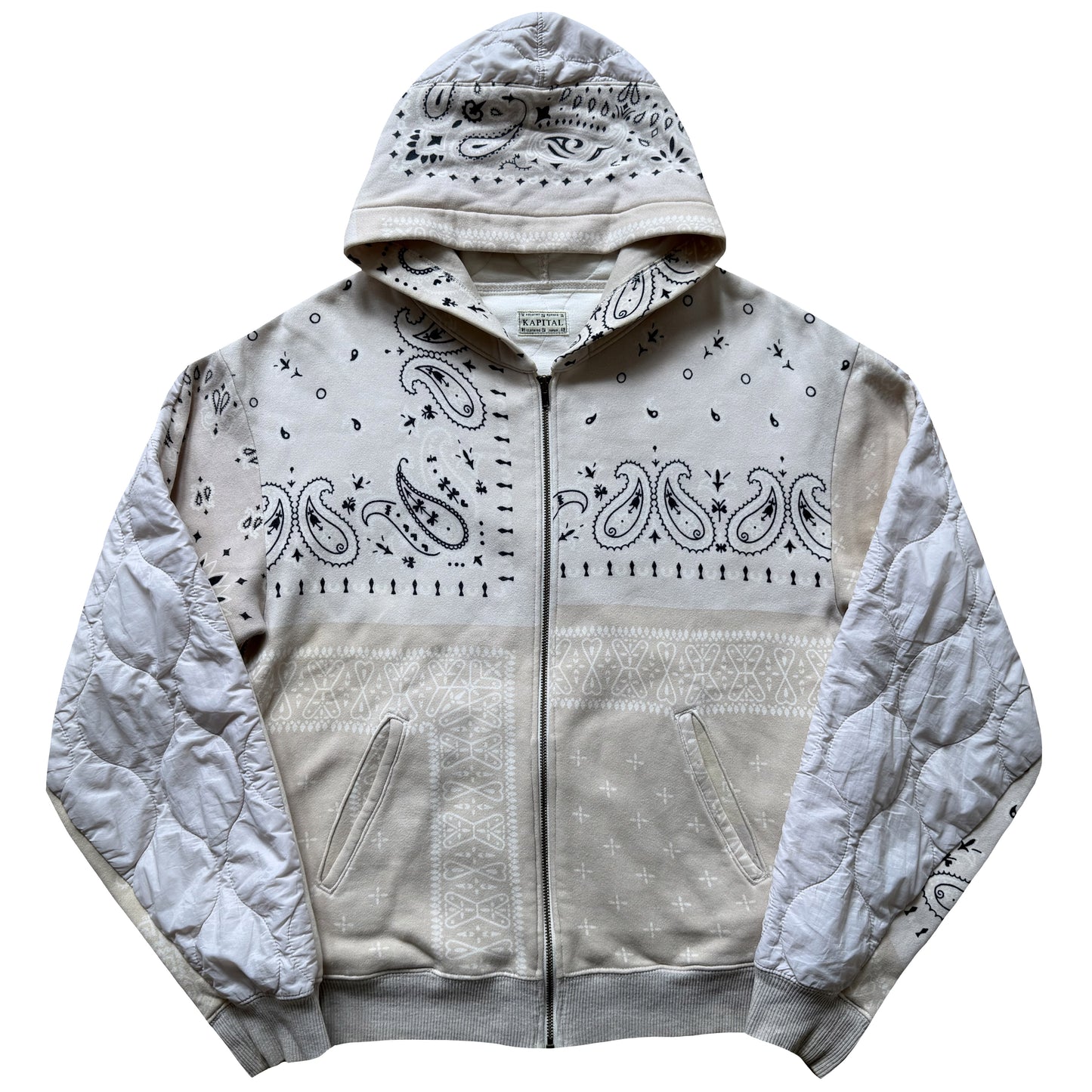 Kapital Bandana Quilted Shell Hoodie - L