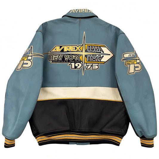 Avirex New York Leather Varsity Jacket - L