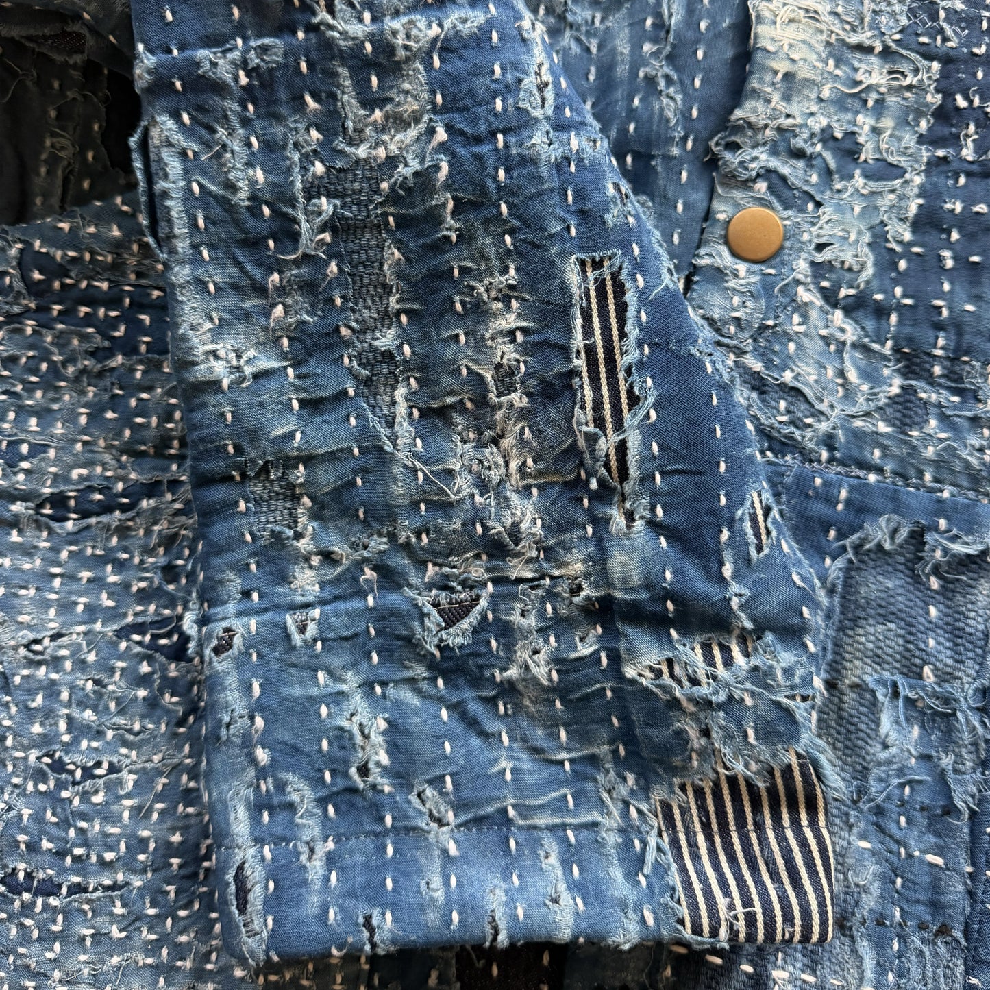 Japanese Boro Denim Work Chore Jacket - M